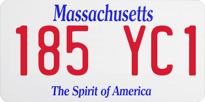 MA license plate 185YC1