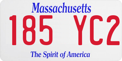 MA license plate 185YC2