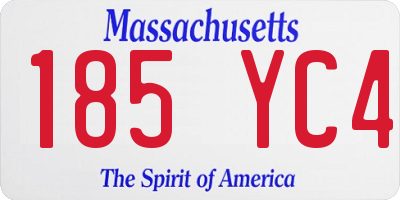 MA license plate 185YC4