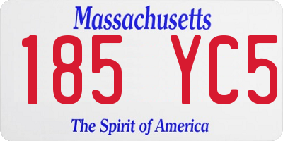 MA license plate 185YC5