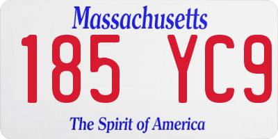 MA license plate 185YC9