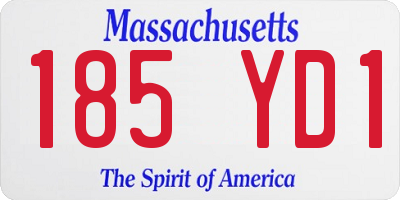 MA license plate 185YD1