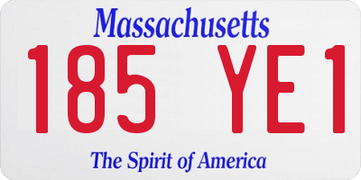 MA license plate 185YE1
