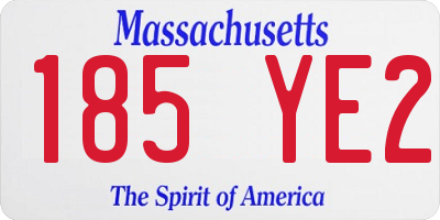 MA license plate 185YE2