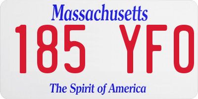 MA license plate 185YF0