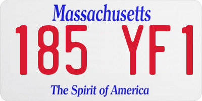MA license plate 185YF1