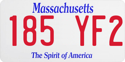 MA license plate 185YF2