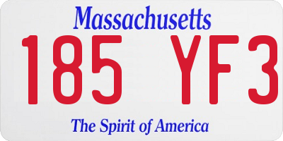 MA license plate 185YF3