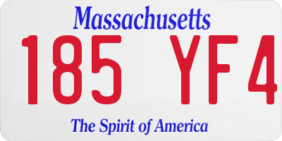MA license plate 185YF4