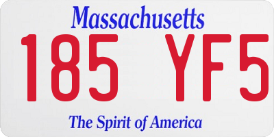 MA license plate 185YF5