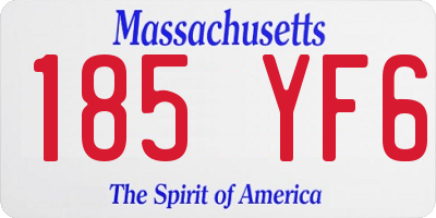 MA license plate 185YF6