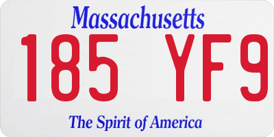 MA license plate 185YF9