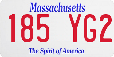 MA license plate 185YG2