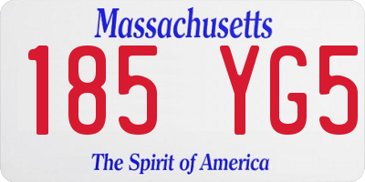 MA license plate 185YG5