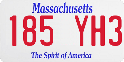 MA license plate 185YH3