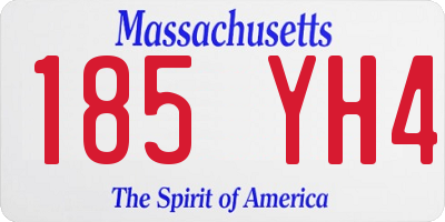 MA license plate 185YH4