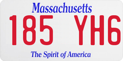 MA license plate 185YH6