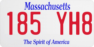 MA license plate 185YH8