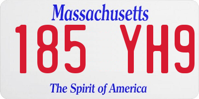 MA license plate 185YH9