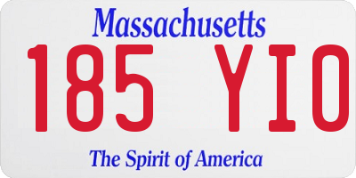 MA license plate 185YI0