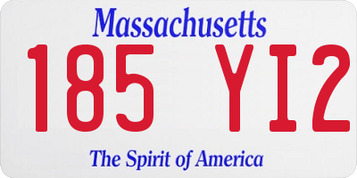 MA license plate 185YI2