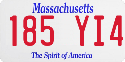 MA license plate 185YI4