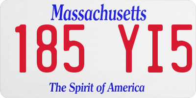MA license plate 185YI5