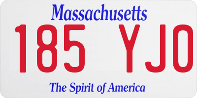 MA license plate 185YJ0