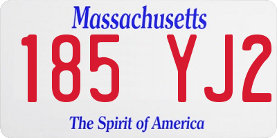 MA license plate 185YJ2