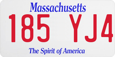 MA license plate 185YJ4
