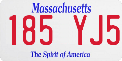 MA license plate 185YJ5