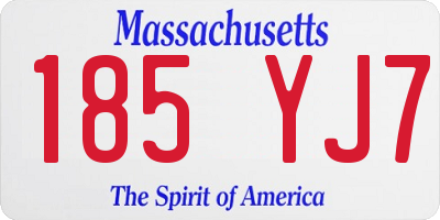 MA license plate 185YJ7