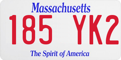 MA license plate 185YK2