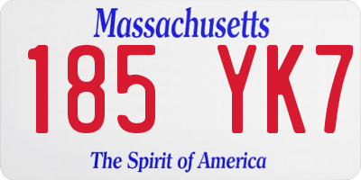 MA license plate 185YK7