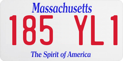 MA license plate 185YL1