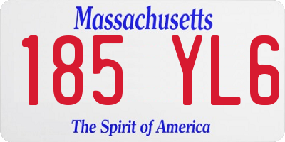 MA license plate 185YL6