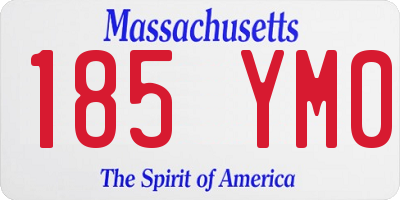 MA license plate 185YM0