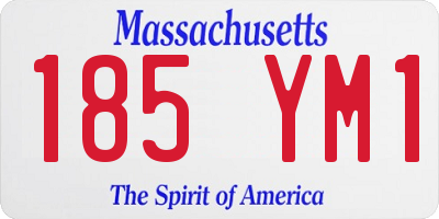 MA license plate 185YM1