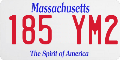 MA license plate 185YM2