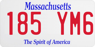 MA license plate 185YM6