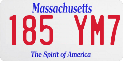 MA license plate 185YM7