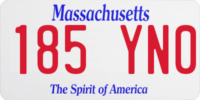 MA license plate 185YN0