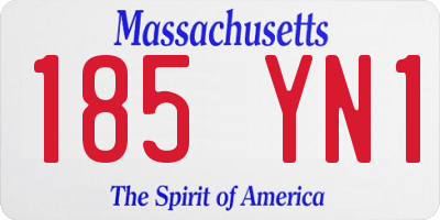 MA license plate 185YN1