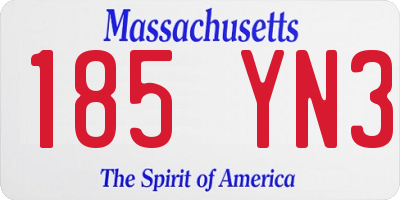 MA license plate 185YN3