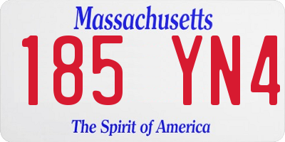 MA license plate 185YN4