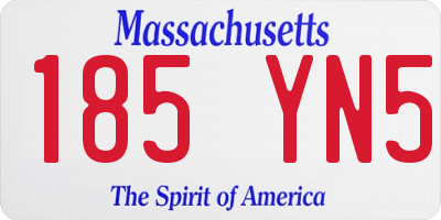 MA license plate 185YN5