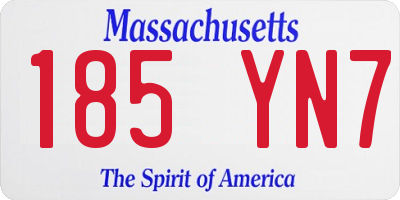 MA license plate 185YN7