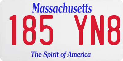 MA license plate 185YN8