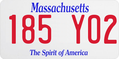 MA license plate 185YO2