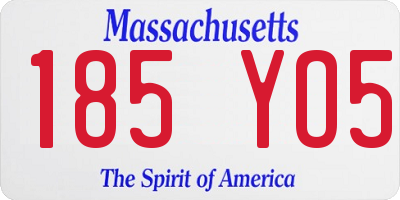 MA license plate 185YO5